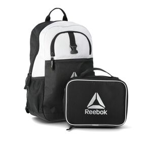 Reebok Black and White Backpack with Matching Lunch Bag